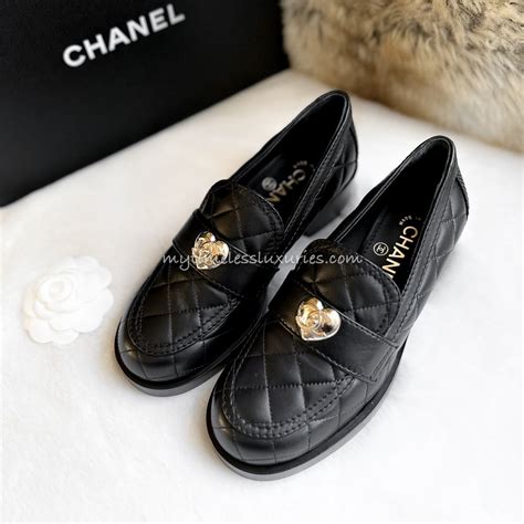 chanel loafers with heart|Chanel platform loafers.